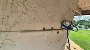 Documented lifeline cable and connections on the Rio 2 Shopping roof